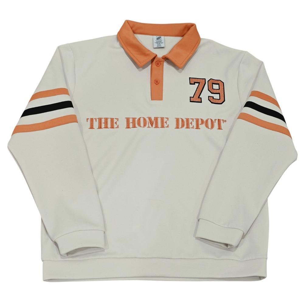 Home Depot 1979 Employee Polo Shirt Men's Medium Long Sleeve Retro Workwear